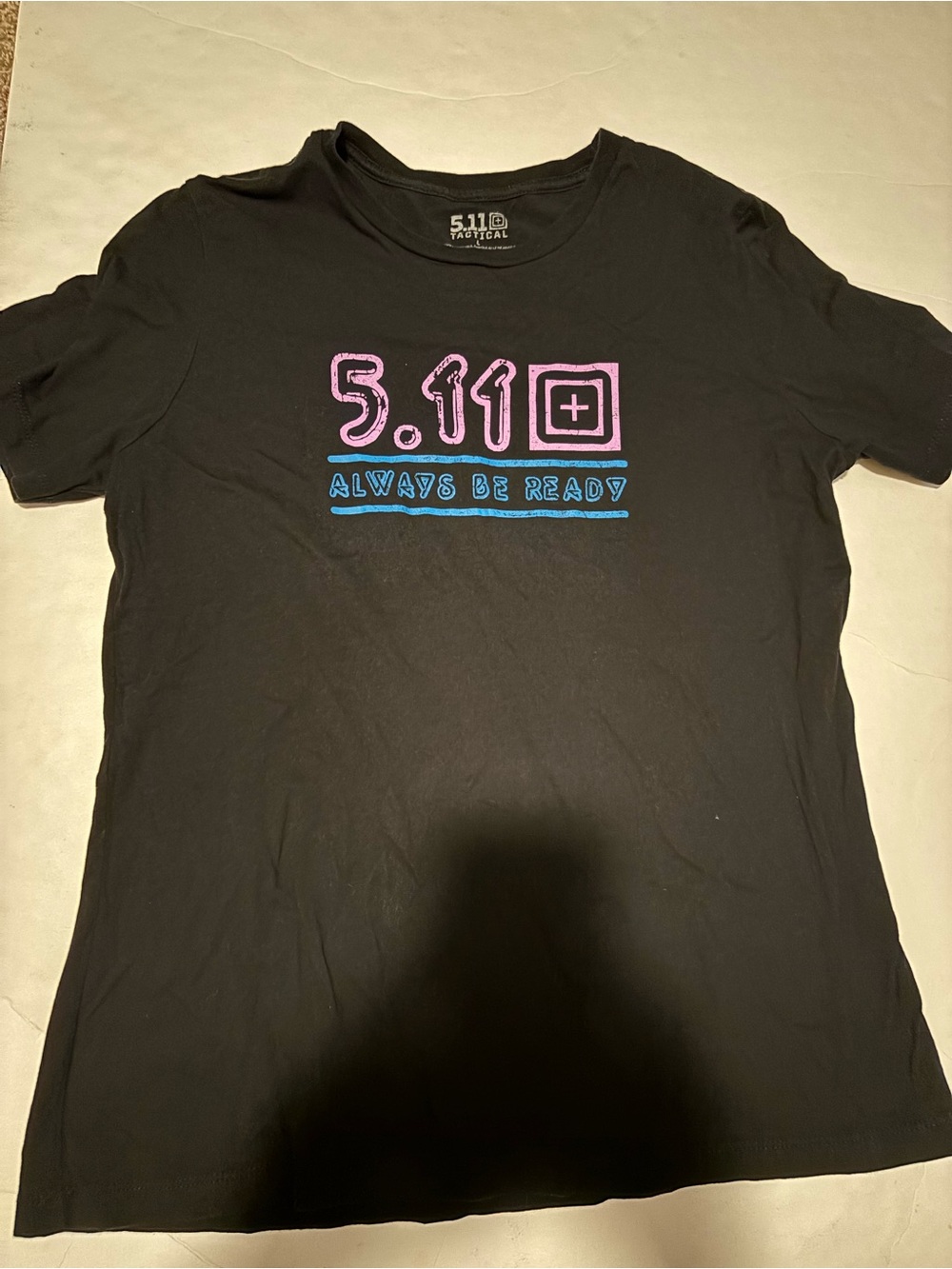 5.11 Tactical Black T-Shirt with Pink & Blue Graphic
